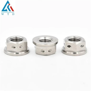 Titanium Flange Nuts Drilled